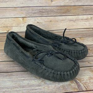 gray moccasin shoes